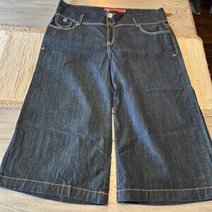 Vtg Y2K Apple Bottoms Embroidered Pockets Crop Wide Leg Jeans Women’s Sz 20